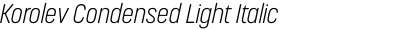 Korolev Condensed Light Italic
